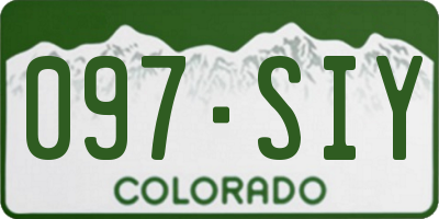 CO license plate 097SIY