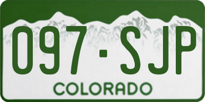 CO license plate 097SJP