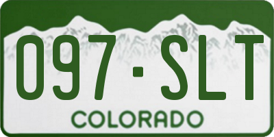 CO license plate 097SLT
