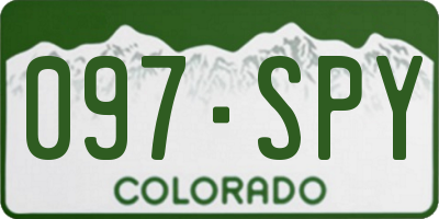 CO license plate 097SPY