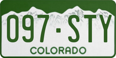 CO license plate 097STY