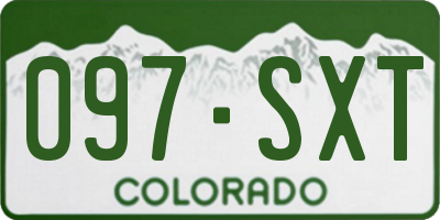 CO license plate 097SXT
