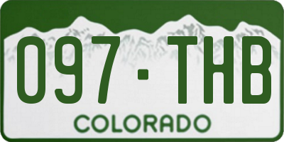 CO license plate 097THB