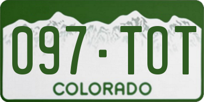 CO license plate 097TOT