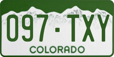 CO license plate 097TXY