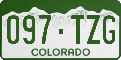 CO license plate 097TZG