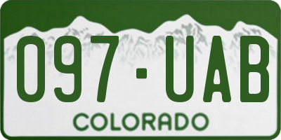 CO license plate 097UAB