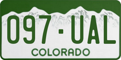 CO license plate 097UAL