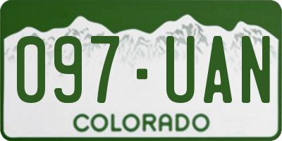 CO license plate 097UAN