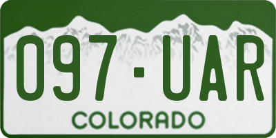 CO license plate 097UAR