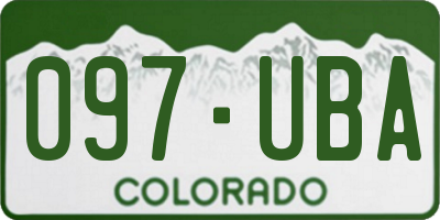 CO license plate 097UBA