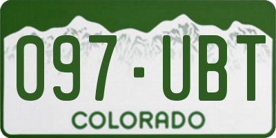 CO license plate 097UBT