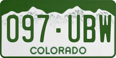 CO license plate 097UBW