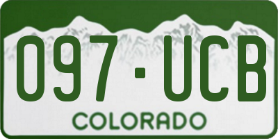CO license plate 097UCB