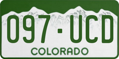 CO license plate 097UCD