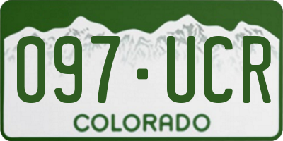 CO license plate 097UCR