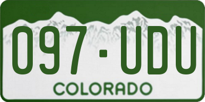 CO license plate 097UDU
