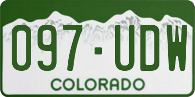 CO license plate 097UDW