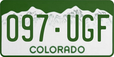 CO license plate 097UGF