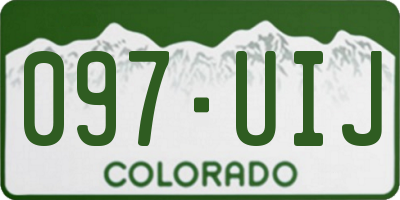 CO license plate 097UIJ