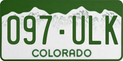 CO license plate 097ULK