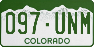 CO license plate 097UNM