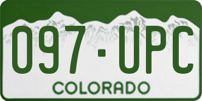 CO license plate 097UPC