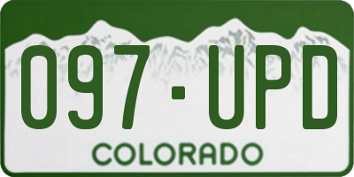 CO license plate 097UPD