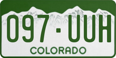 CO license plate 097UUH