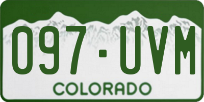 CO license plate 097UVM