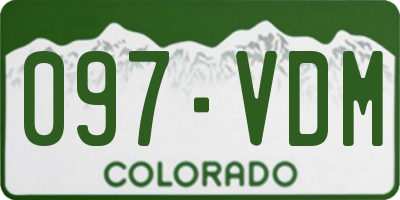 CO license plate 097VDM