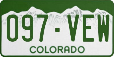 CO license plate 097VEW