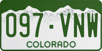 CO license plate 097VNW