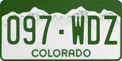 CO license plate 097WDZ