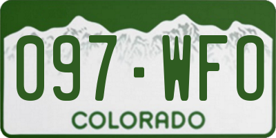 CO license plate 097WFO