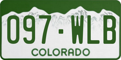 CO license plate 097WLB