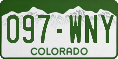 CO license plate 097WNY