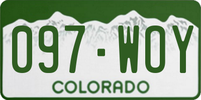 CO license plate 097WOY