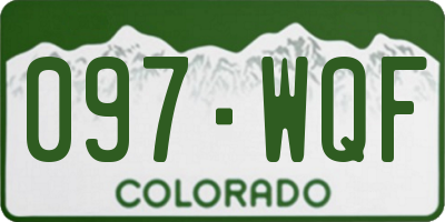 CO license plate 097WQF