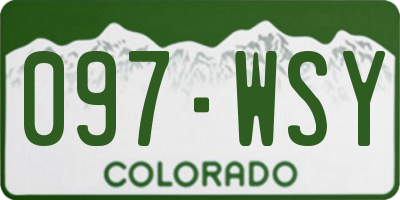 CO license plate 097WSY