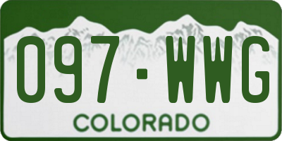 CO license plate 097WWG