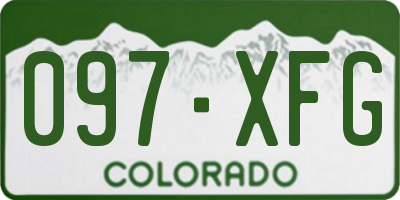 CO license plate 097XFG