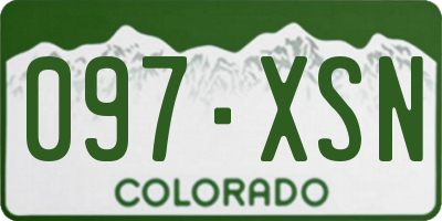CO license plate 097XSN