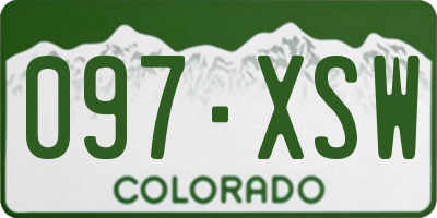 CO license plate 097XSW