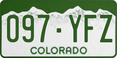 CO license plate 097YFZ