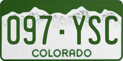 CO license plate 097YSC