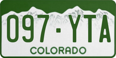 CO license plate 097YTA