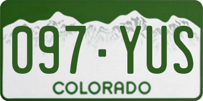 CO license plate 097YUS