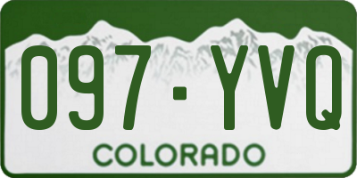 CO license plate 097YVQ