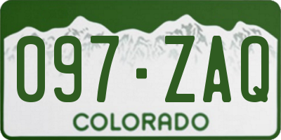CO license plate 097ZAQ